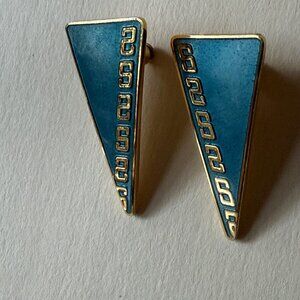 Samuel Huang Vintage Teal-Colored Earrings